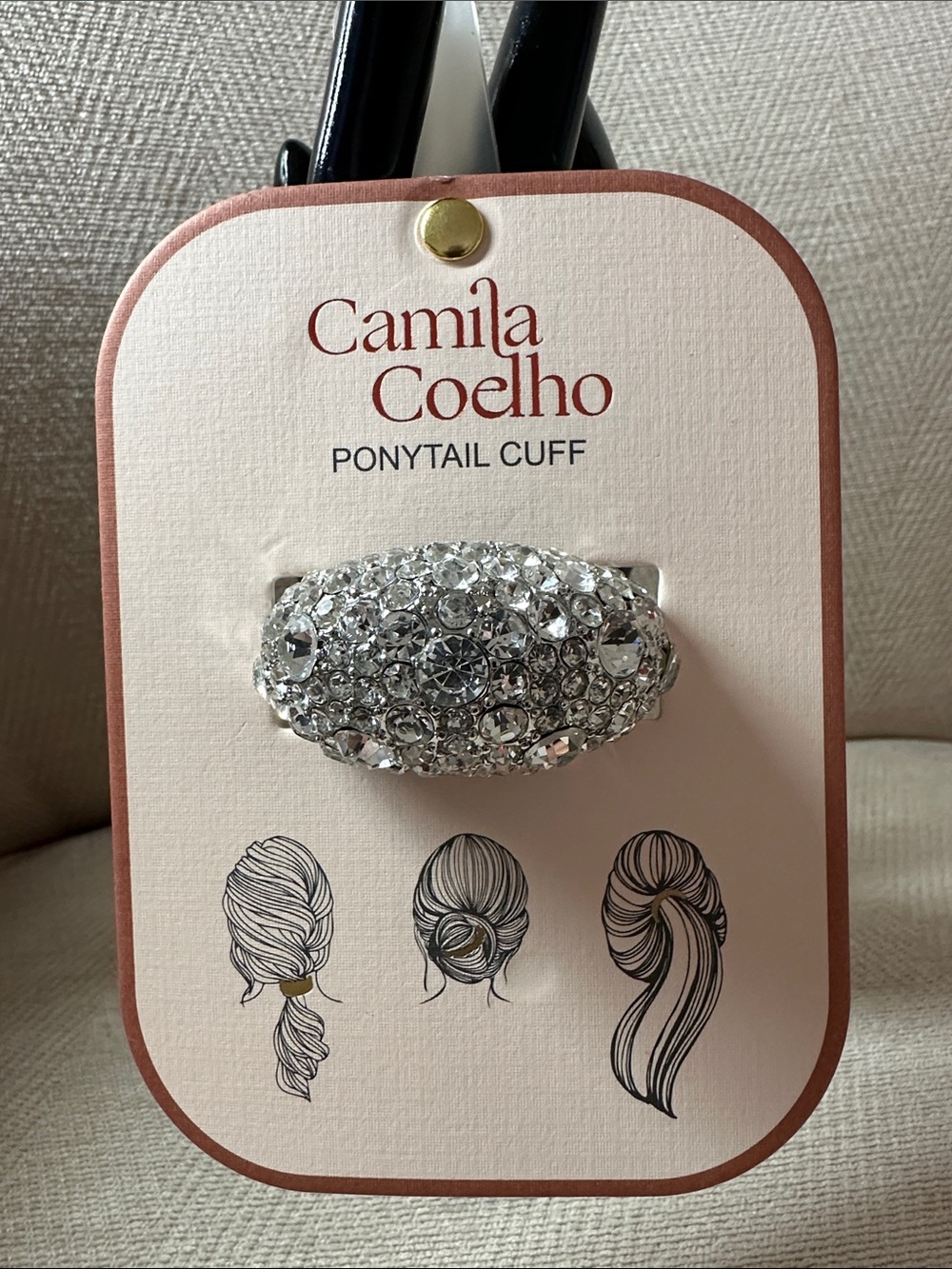Camila Coelho Crystal-Embellished Ponytail Cuff - Clear Silver